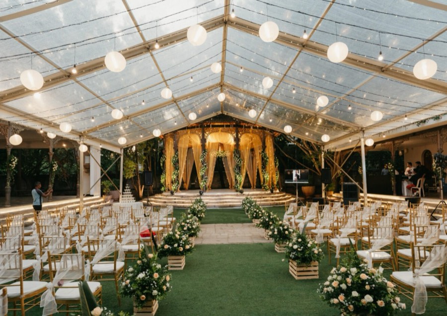 Fully planned outdoor wedding ceremony venue by Royal Events